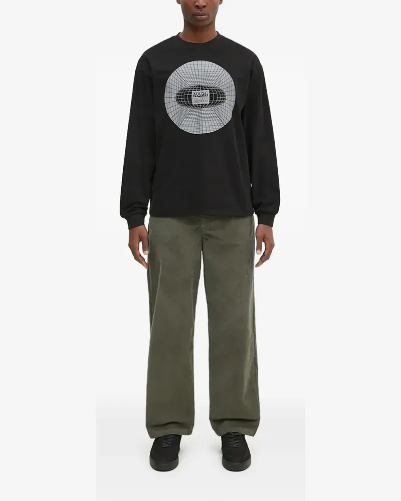 Napapijri S-Jaman graphic-print long-sleeve T-shirt - Schwarz Schwarz