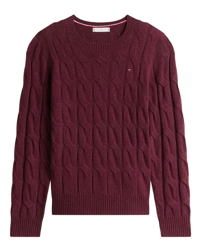 Tommy Hilfiger Pullover mit Zopfmuster - Rot Rot