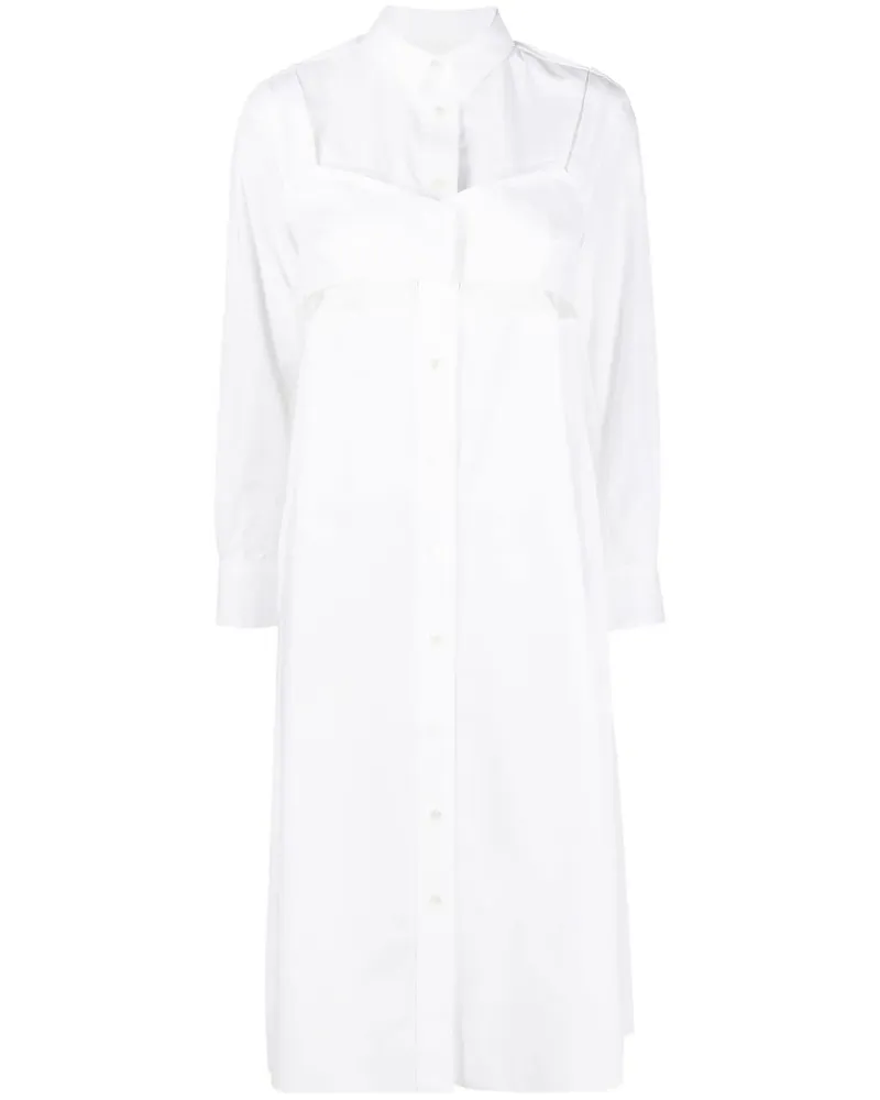 Sacai Hemdkleid im Layering-Look - Weiß Weiß
