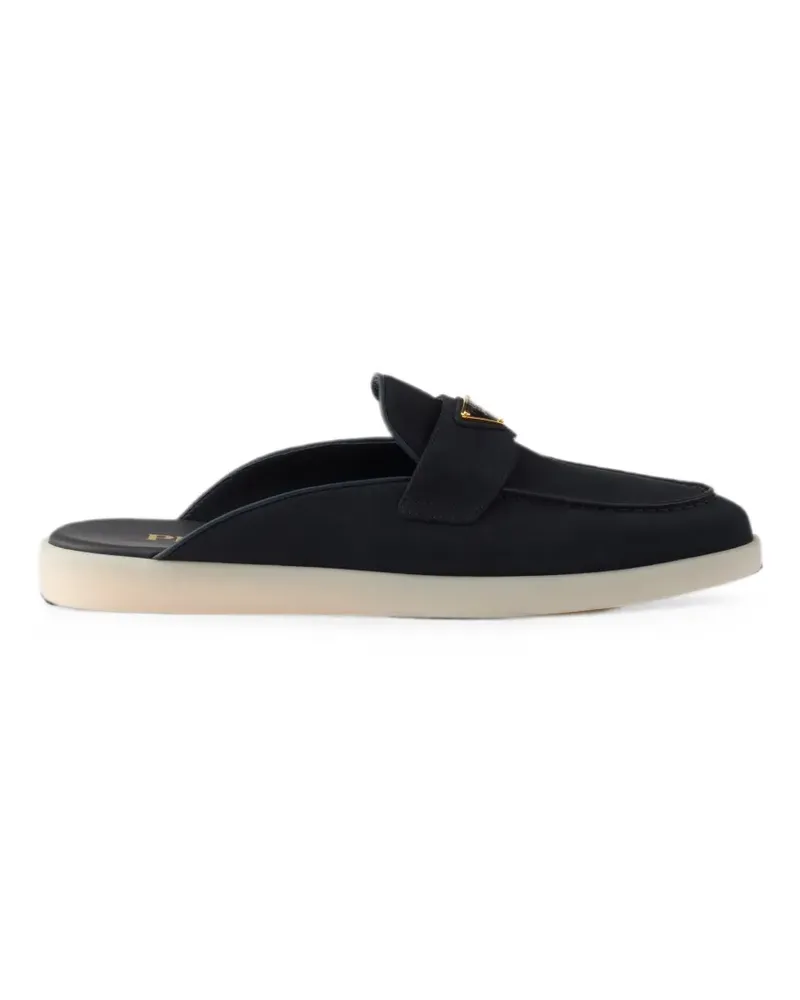 Prada Mules aus Nubukleder - Blau Blau