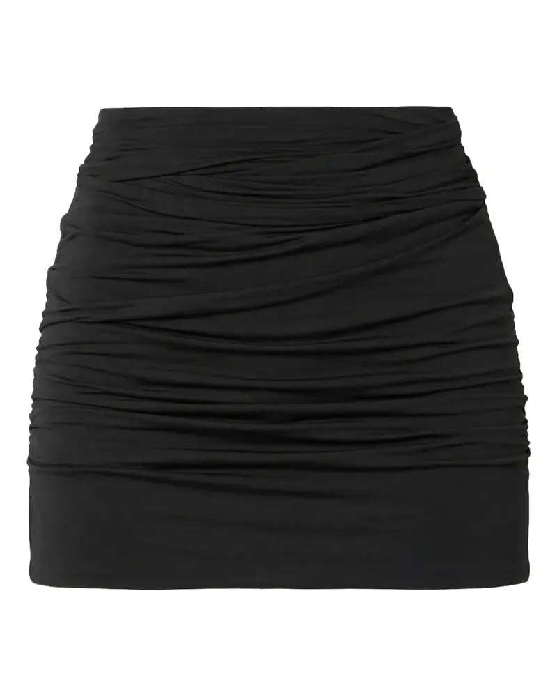 WARDROBE.NYC ruched mini skirt - Schwarz Schwarz