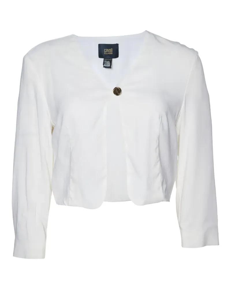 Roberto Cavalli Crepe cropped cardigan - Weiß Weiß