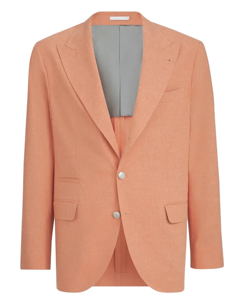 Brunello Cucinelli peaked-lapels blazer - Orange Orange