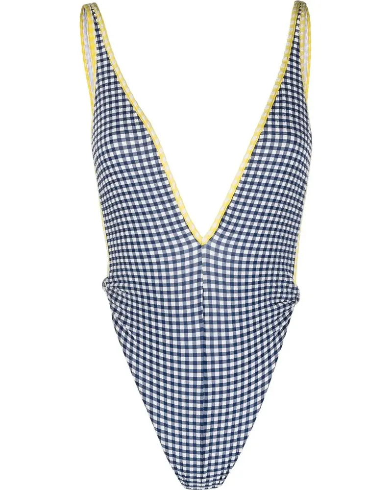 Diesel Badeanzug mit Vichy-Karo - Blau Blau