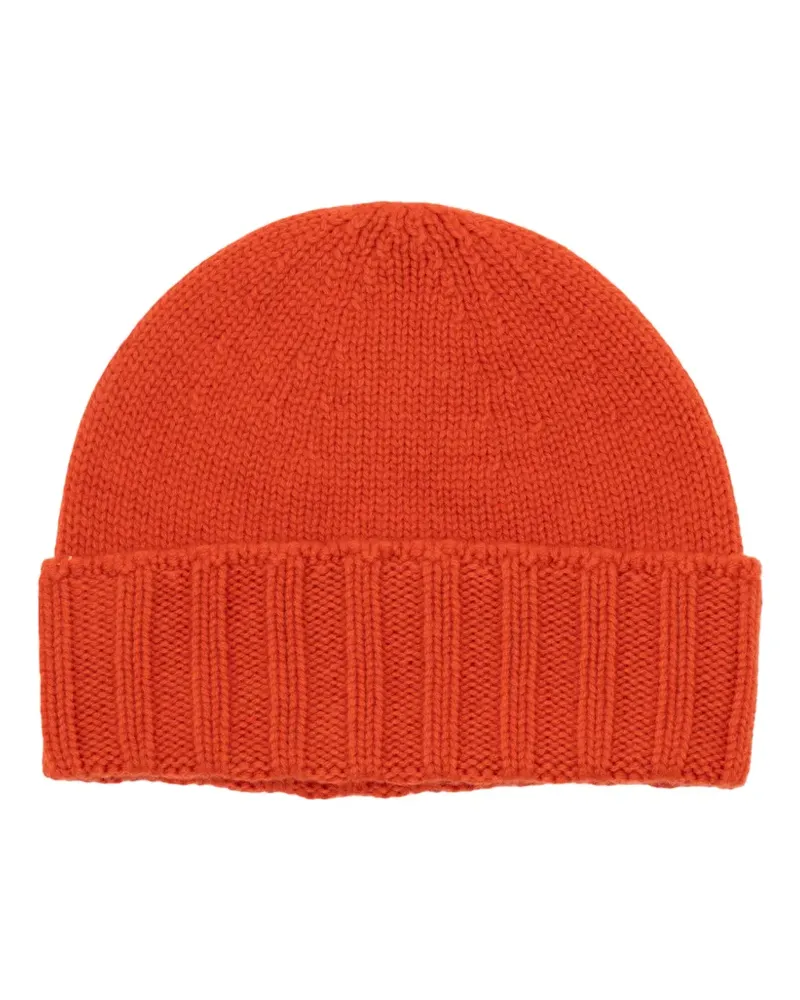 Drumohr  Beanie mit geripptem Saum - Orange Orange