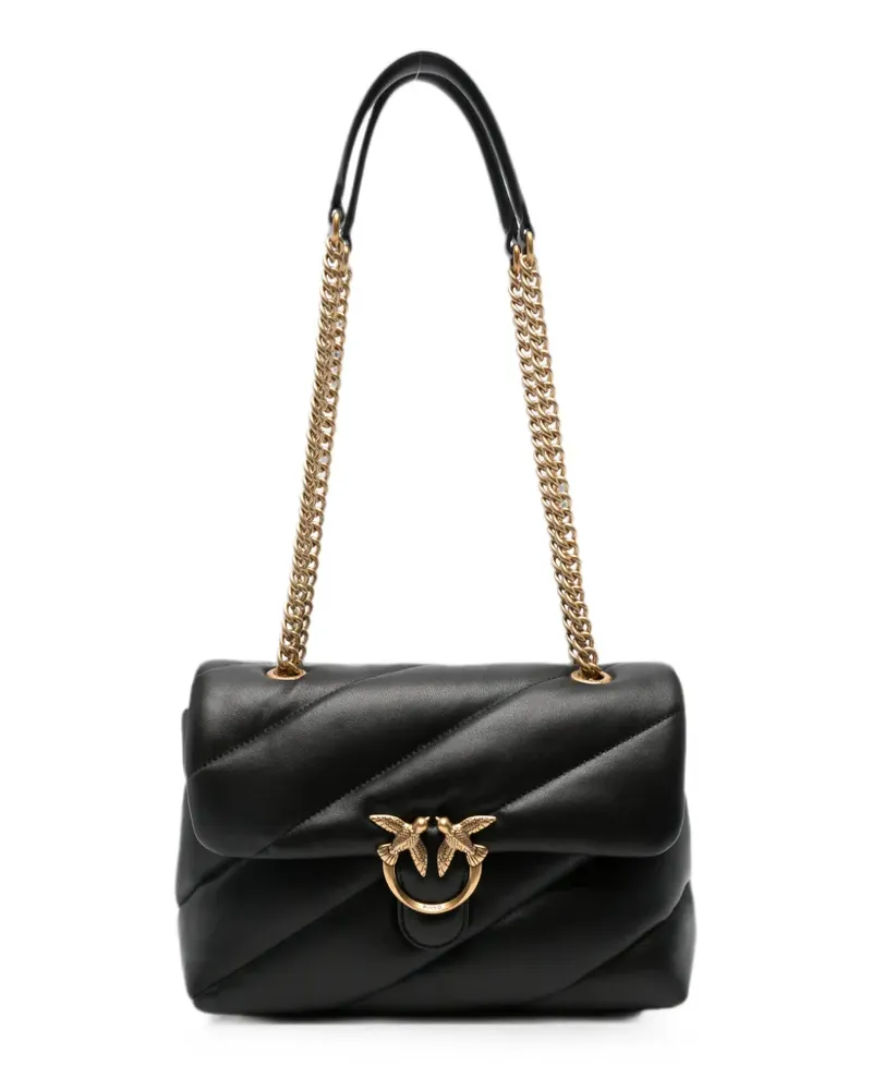 Pinko Love Birds quilted shoulder bag - Schwarz Schwarz