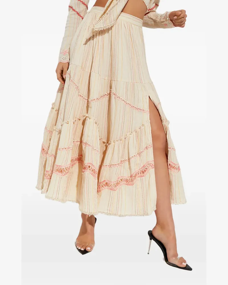 Hemant & Nandita side-split maxi skirt - Nude Nude