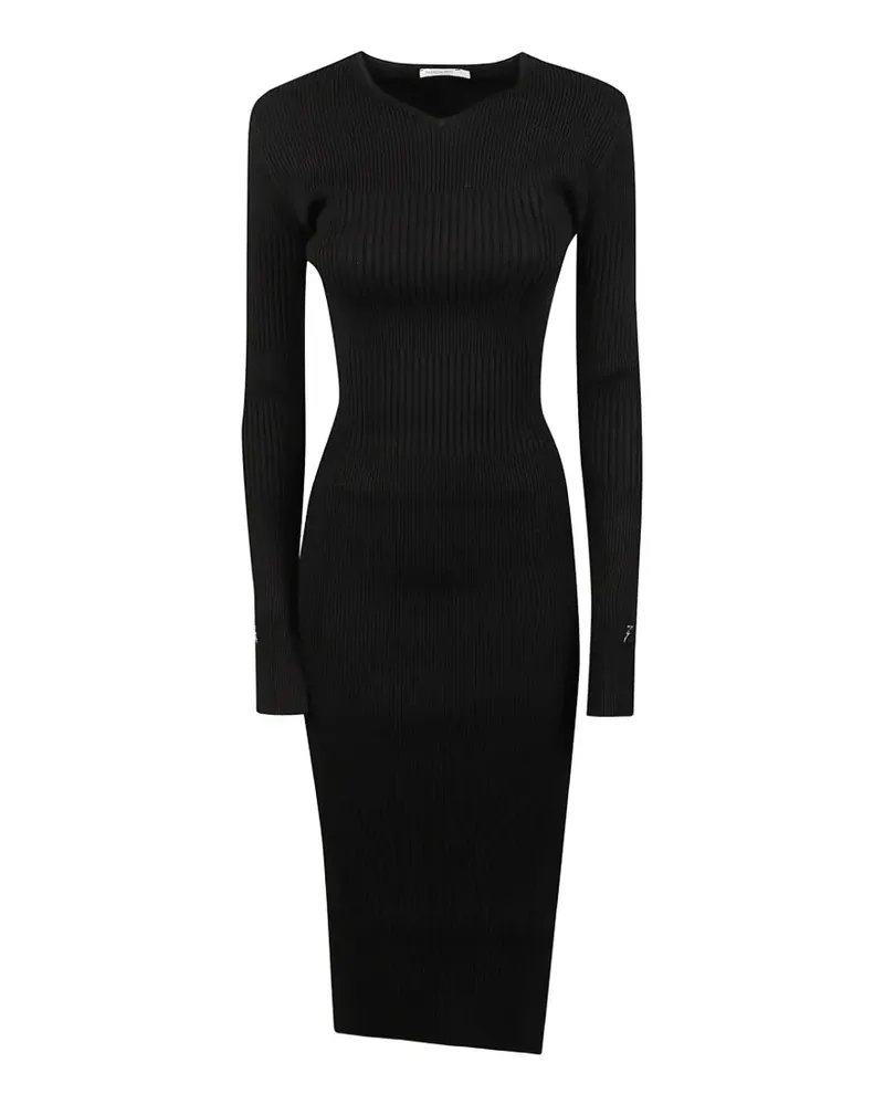 Patrizia Pepe Geripptes Strickkleid - Schwarz Schwarz
