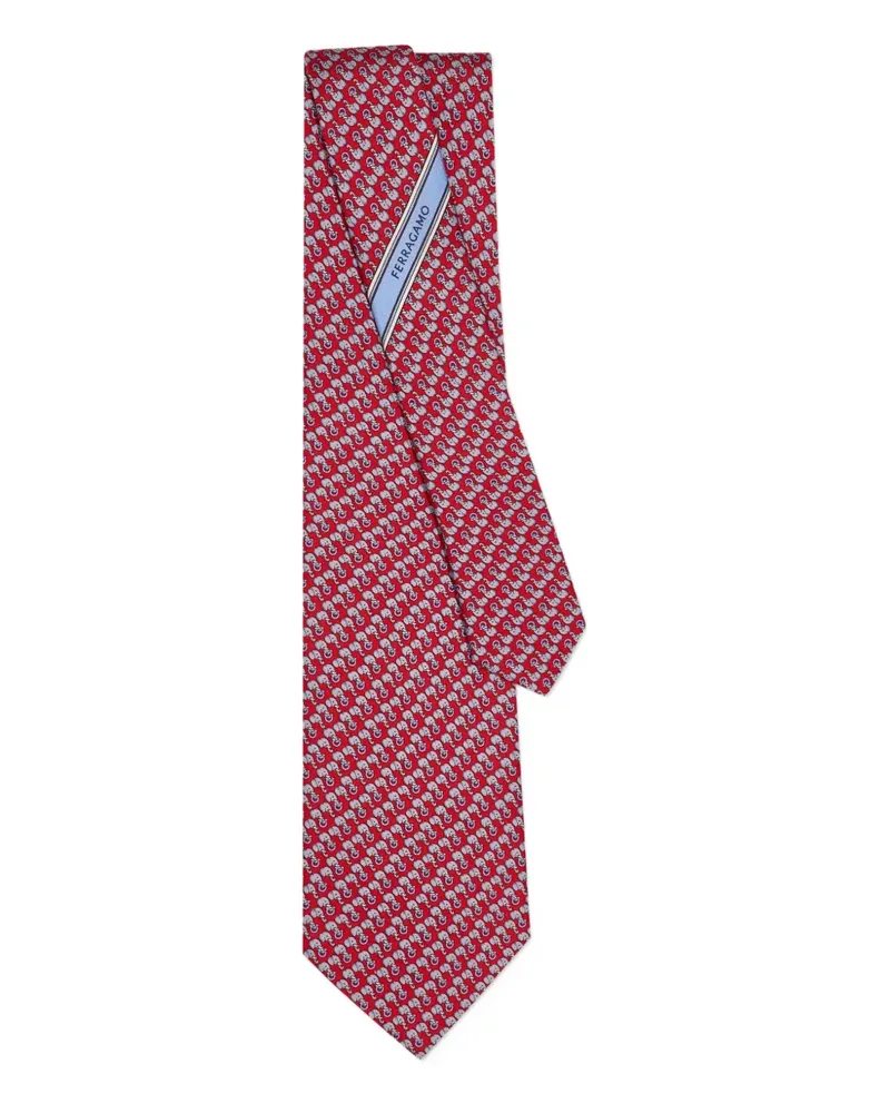 Ferragamo Krawatte mit Elefanten-Print - Rot Rot