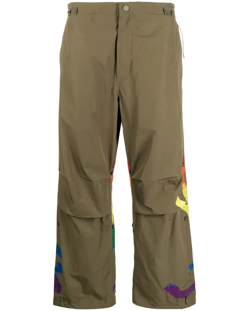 maharishi Gerade Hose mit abstraktem Print - Grün Grün