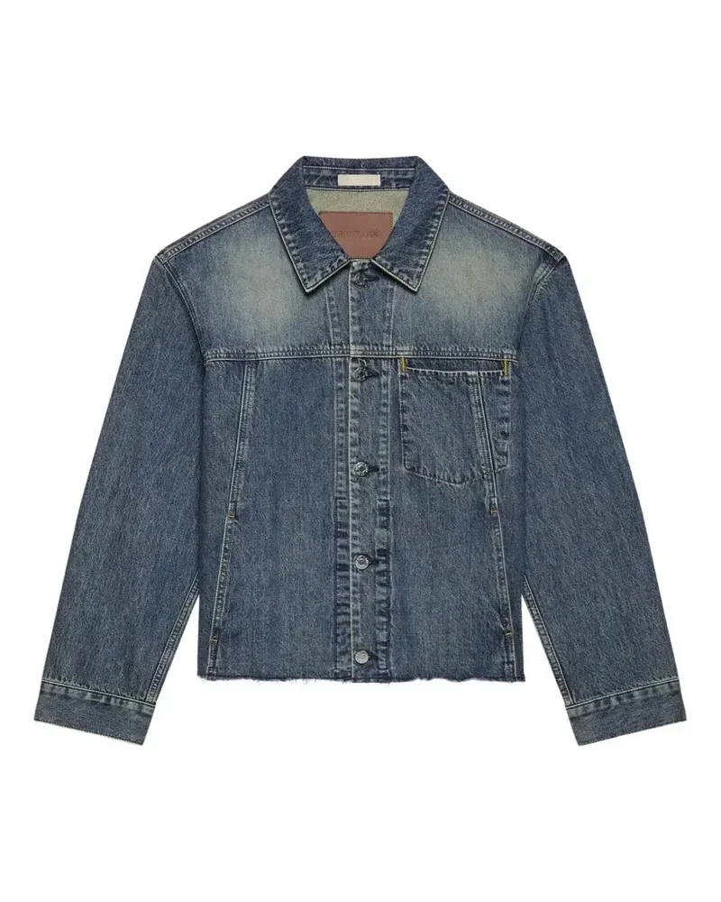 Helmut Lang Ausgefranste Jeansjacke - Blau Blau