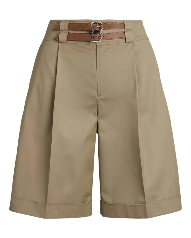 Ralph Lauren buckle-belt cotton shorts - Nude Nude