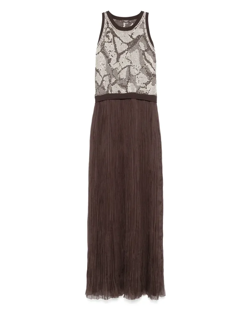 Peserico Maxikleid mit Falten - Braun Braun