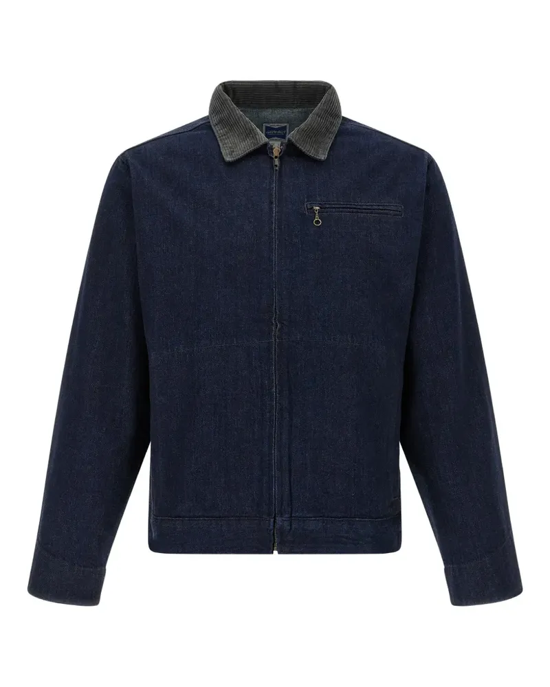 GRAMICCI corduroy-collar Japanese denim jacket - Blau Blau