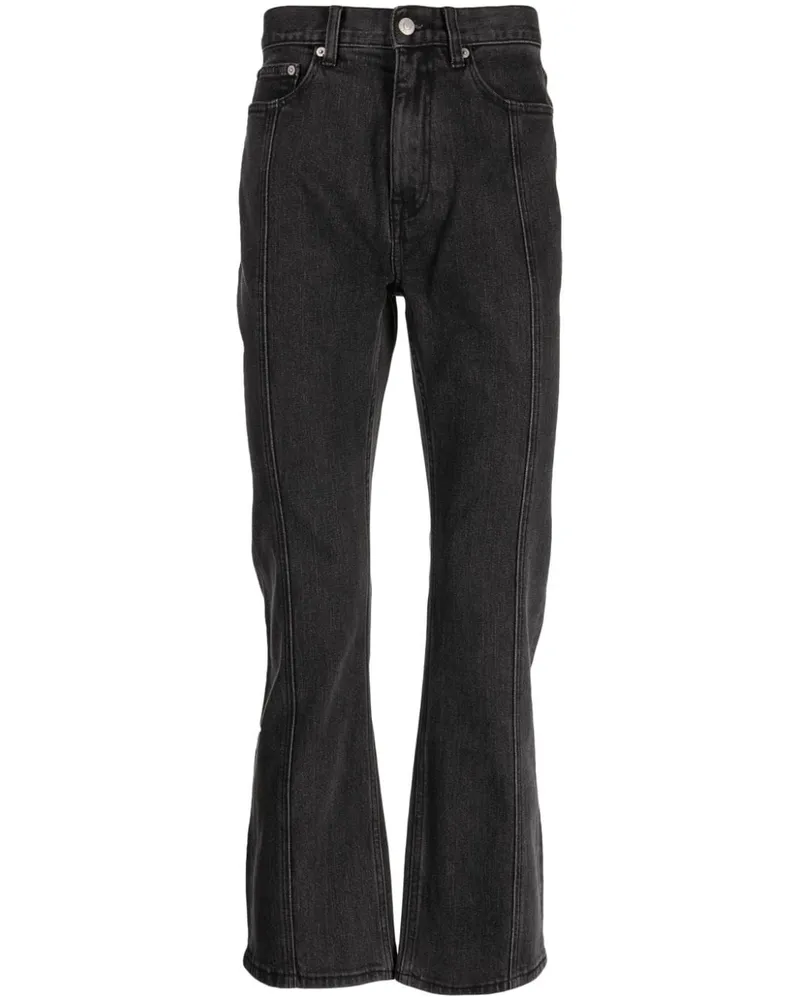 Izzue Straight-Leg-Jeans mit Logo-Patch Schwarz