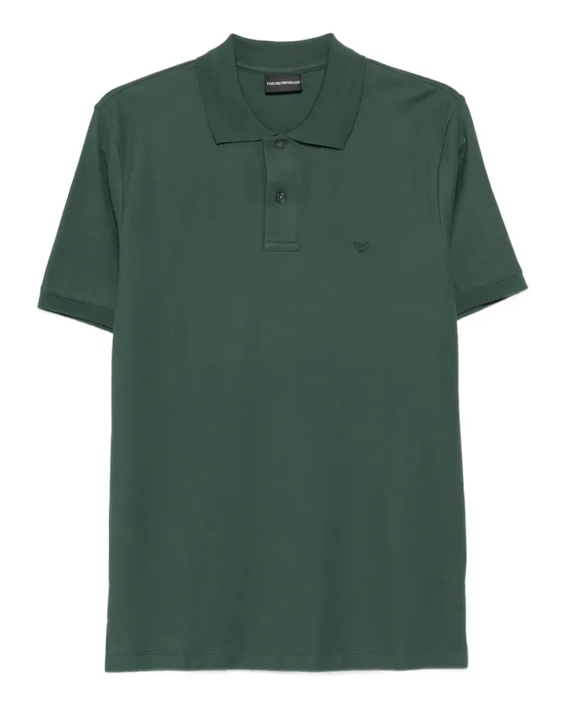 Emporio Armani logo-embroidered polo shirt - Grün Grün