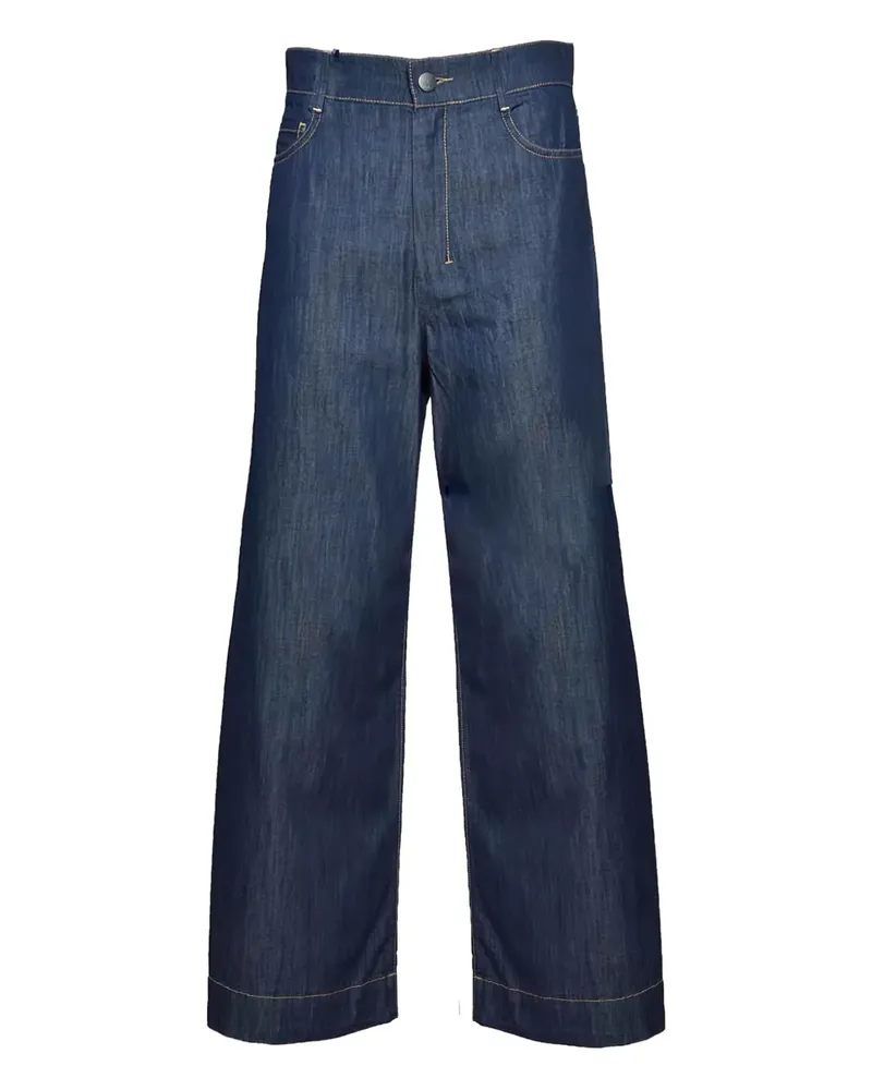 Max Mara Jeans mit Kontrastnähten - Blau Blau