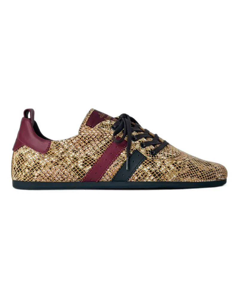 Vivienne Westwood Drunken snakeskin-effect lace-up sneakers - Nude Nude