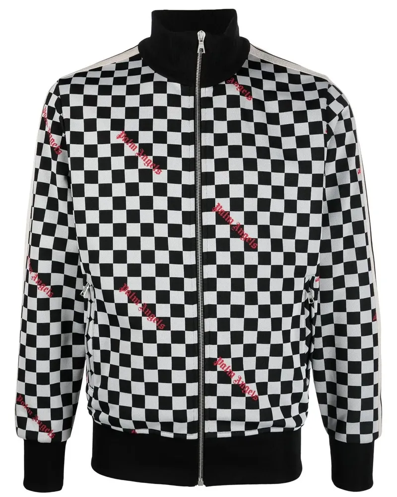 Palm Angels Sportjacke mit Damier-Print - Schwarz Schwarz