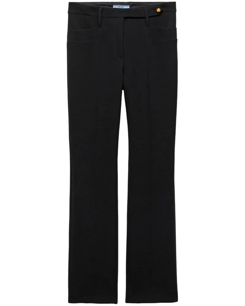 Prada Gerade Natté Hose - Schwarz Schwarz