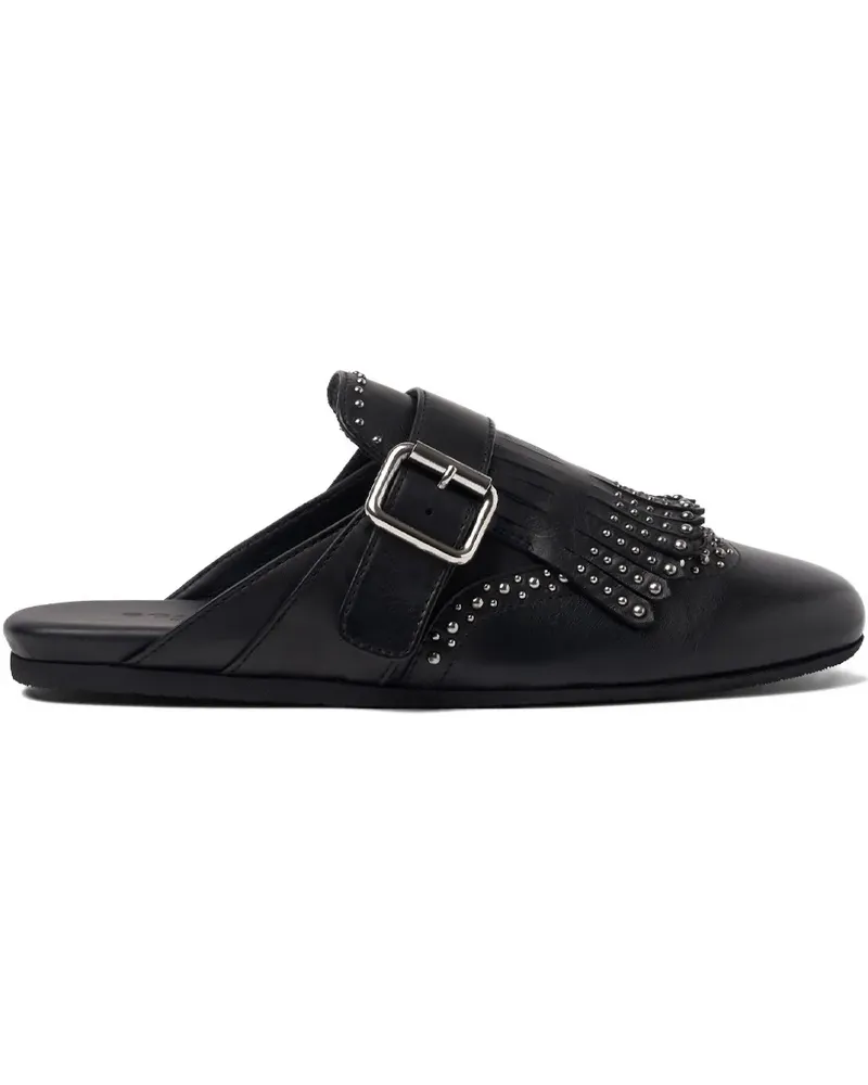 Scarosso Gaia Mules mit Nieten - Schwarz Schwarz