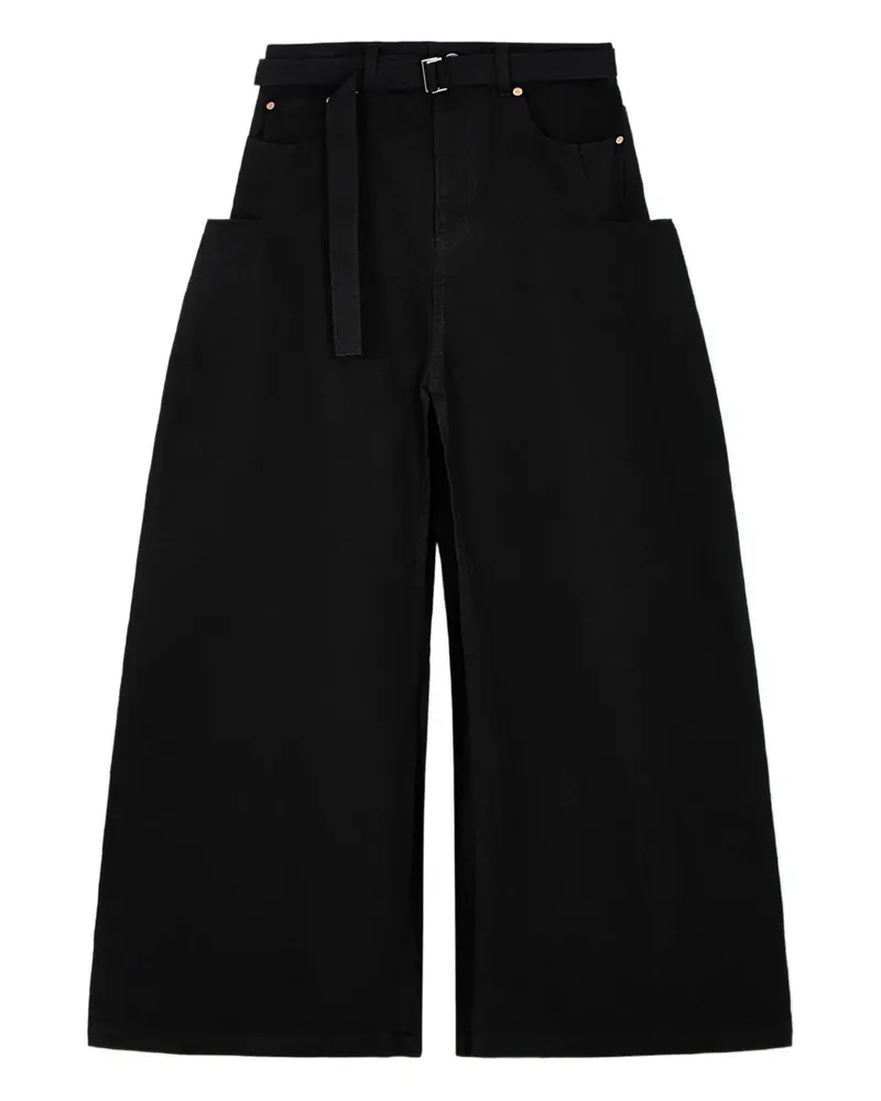 Sacai Jeansrock mit Gürtel - Schwarz Schwarz