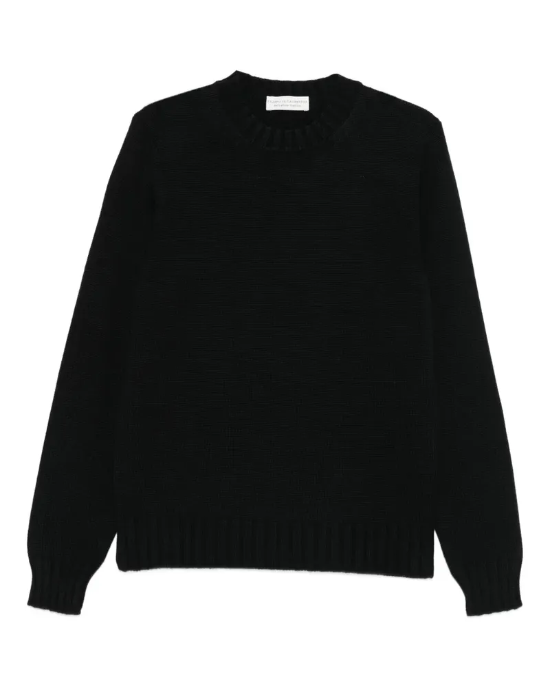 Filippo de Laurentiis Gerippter Pullover mit rundem Ausschnitt - Schwarz Schwarz
