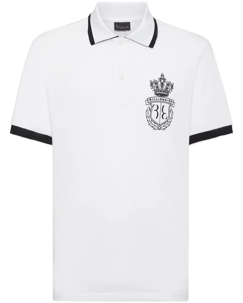 Billionaire Poloshirt mit Logo-Stickerei - Weiß Weiß