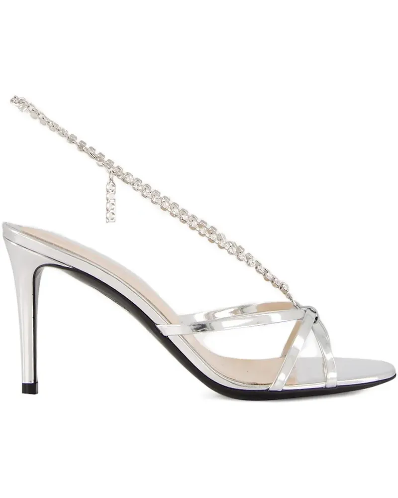Gucci Kristallverzierte Sandalen mit hohem Absatz - Grau Grau