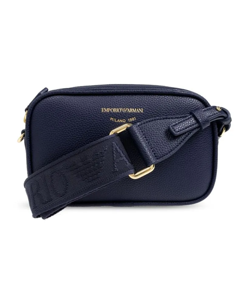 Emporio Armani Kameratasche mit Reh-Print - Blau Blau