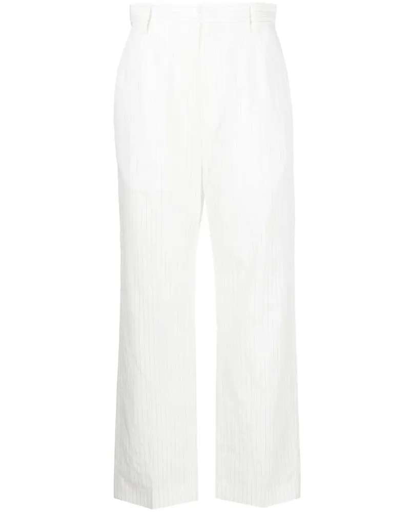 Maison Margiela Cropped-Hose mit Nadelstreifen - Weiß Weiß