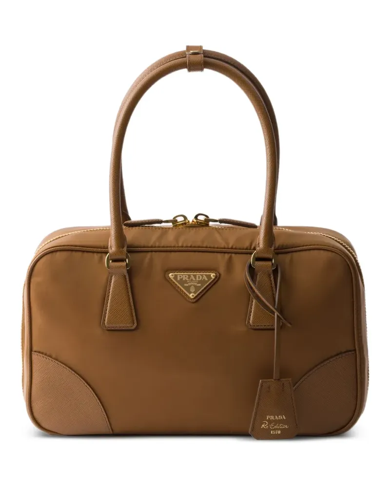 Prada Mittelgroße Tote Bag mit Logo - Braun Braun