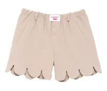 Shorts mit gewelltem Saum - Nude