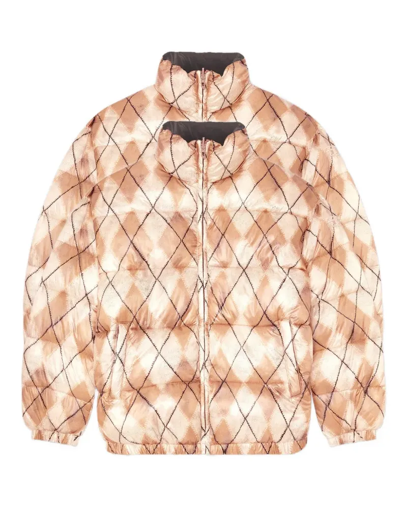 Diesel Wendbare Jacke mit Argyle-Print - Nude Nude