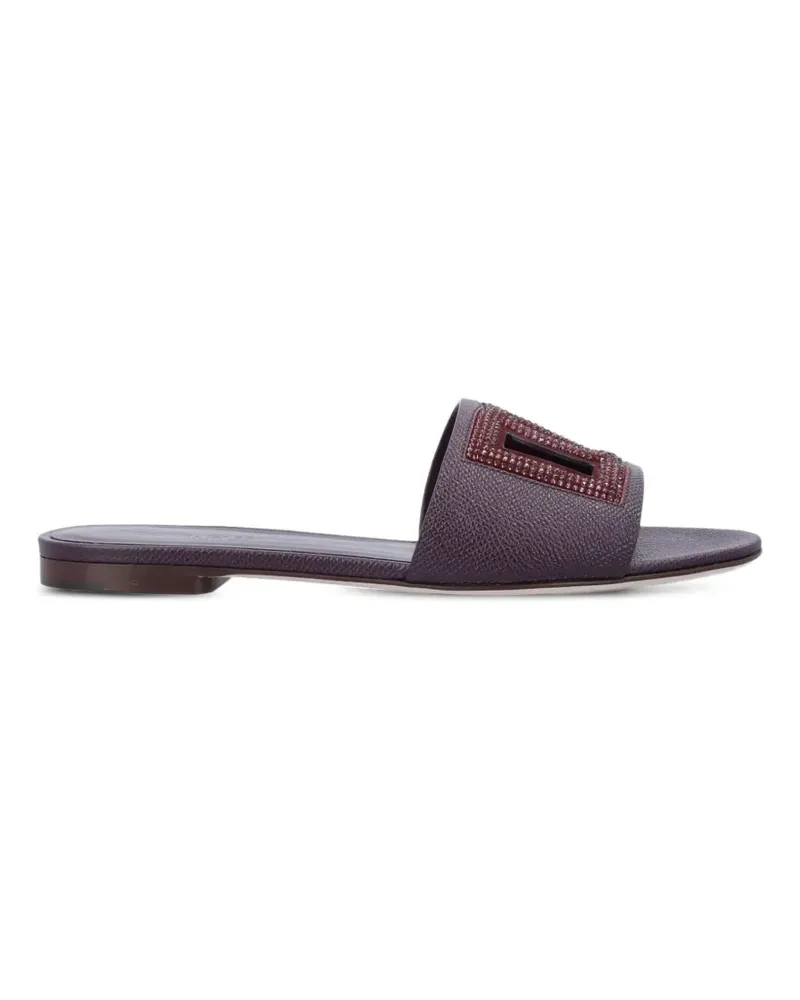 Dolce & Gabbana Flache Slipper aus Wildleder und Kalbsleder - Rot Rot