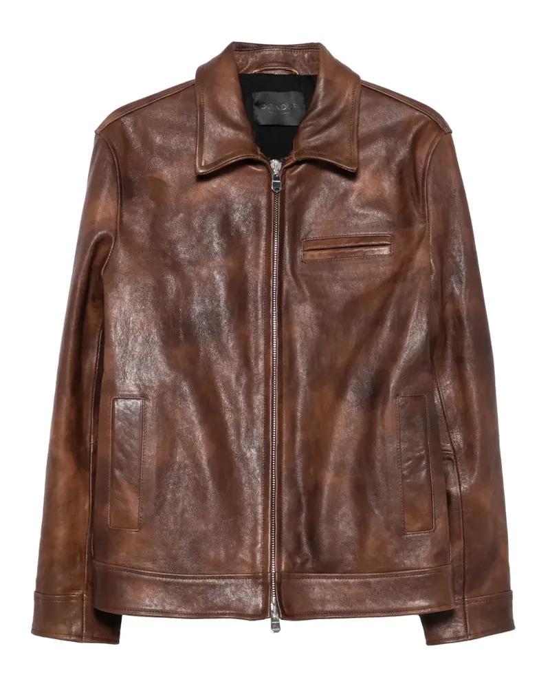 Dondup distressed leather jacket - Braun Braun