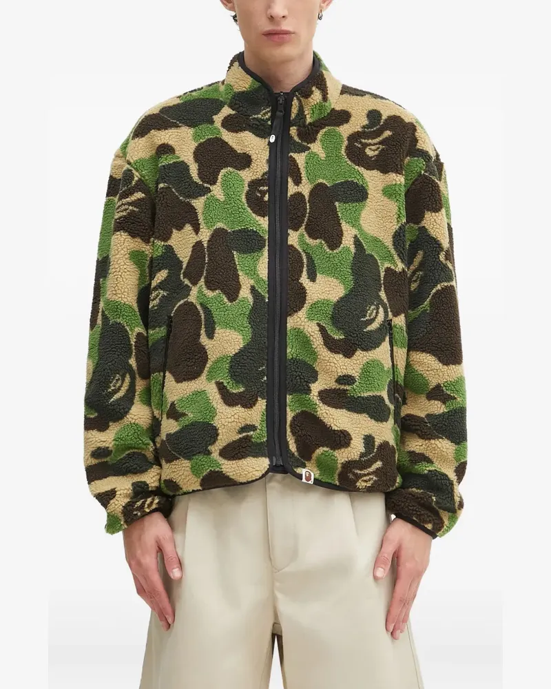BAPE Fleecejacke mit Camouflage-Print - Grün Grün