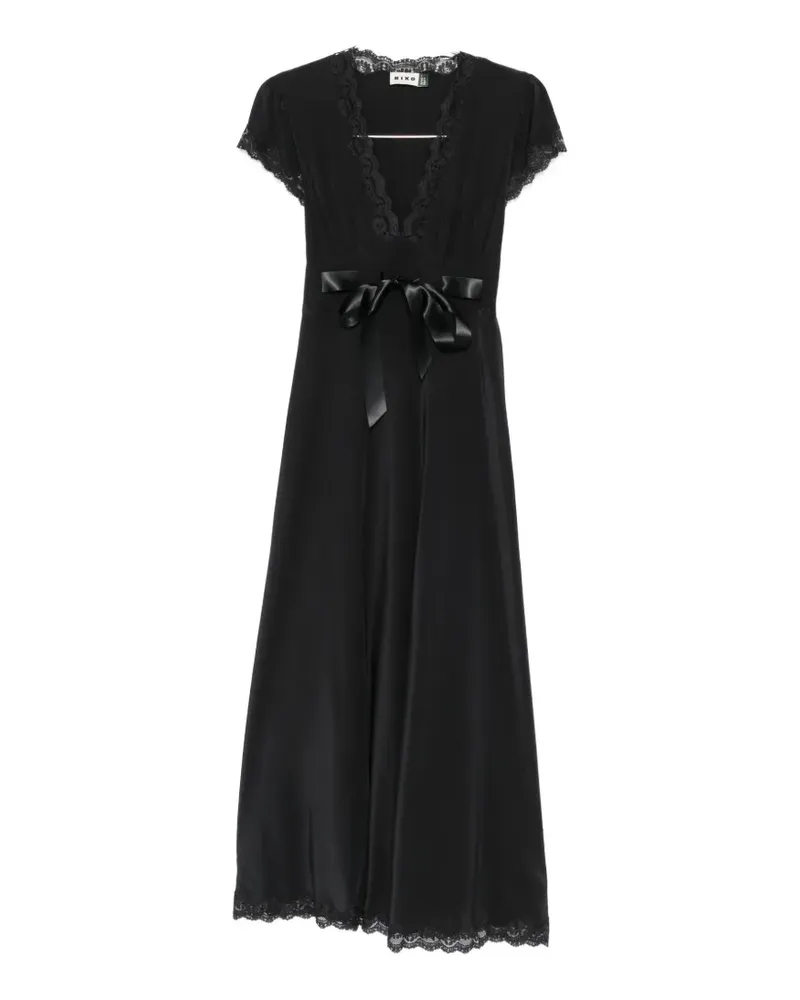 RIXO Marlice lace-trimmed bow-detail maxi dress - Schwarz Schwarz