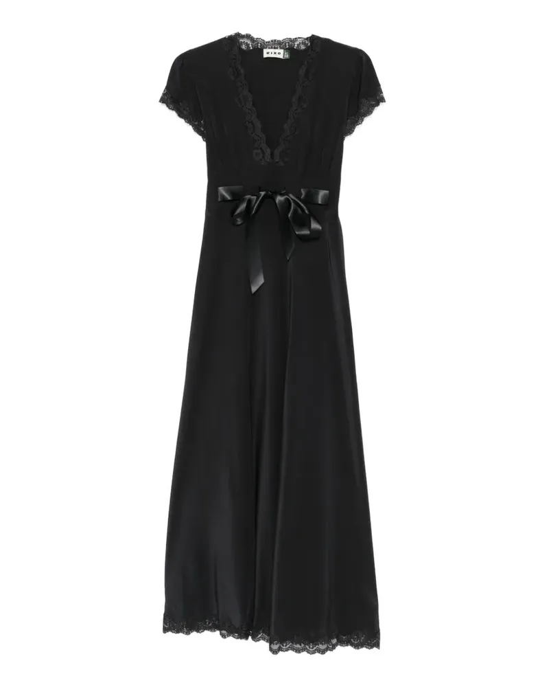 RIXO Marlice lace-trimmed bow-detail maxi dress - Schwarz Schwarz