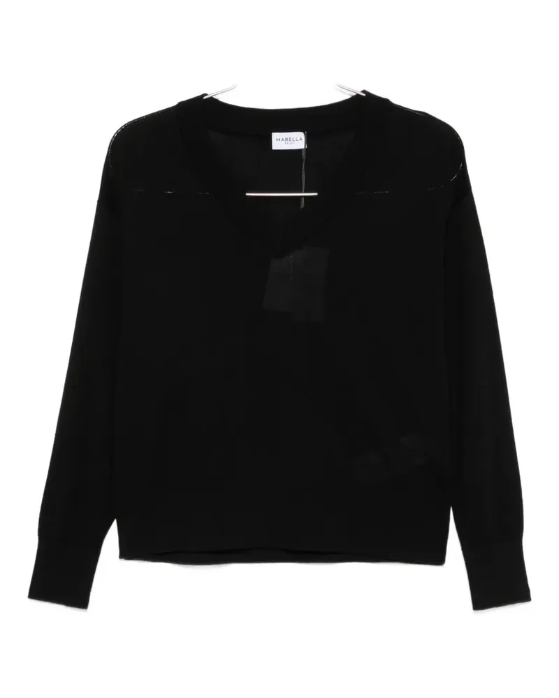 MARELLA V-neck long-sleeve sweater - Schwarz Schwarz