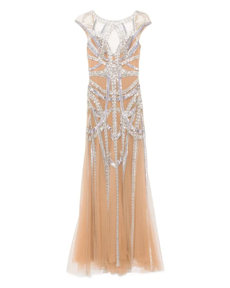 Zuhair Murad Ausgestelltes Abendkleid mit Road-Stickerei - Nude Nude