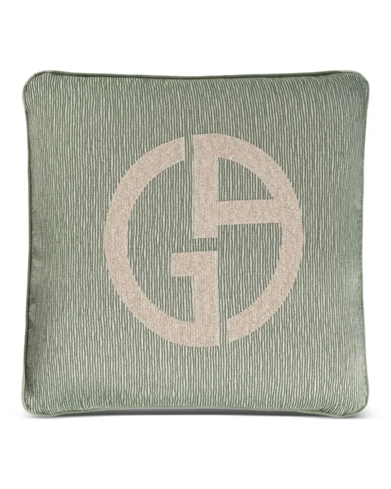 ARMANI/CASA Kissen mit Logo-Print - Grün Grün