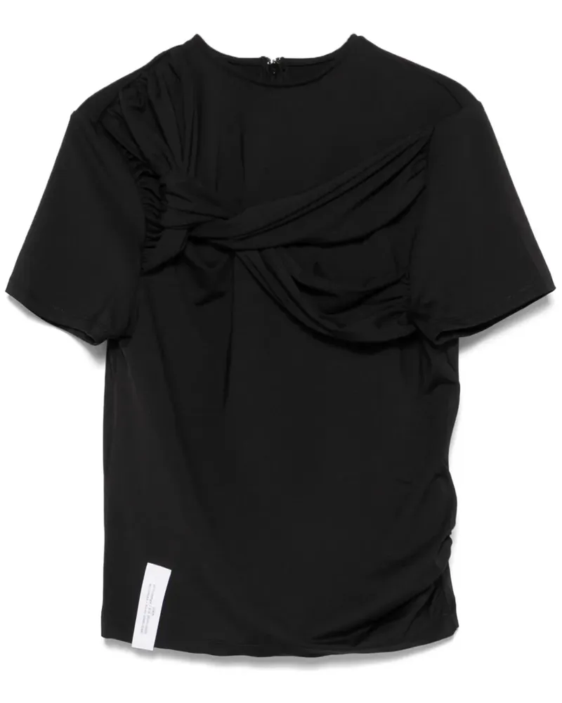 Rokh T-Shirt mit Knotendetail - Schwarz Schwarz