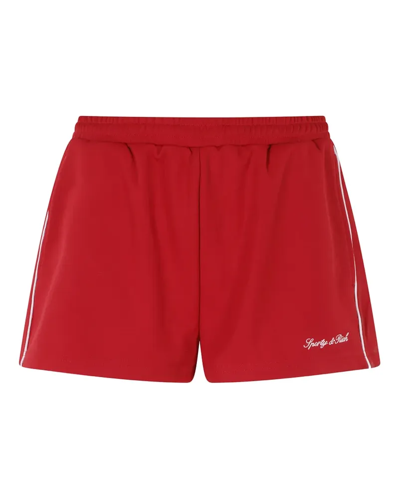 SPORTY & RICH logo-embroidered side-stripe shorts - Rot Rot