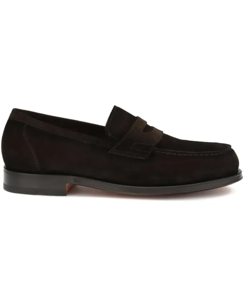 Santoni suede loafers - Braun Braun