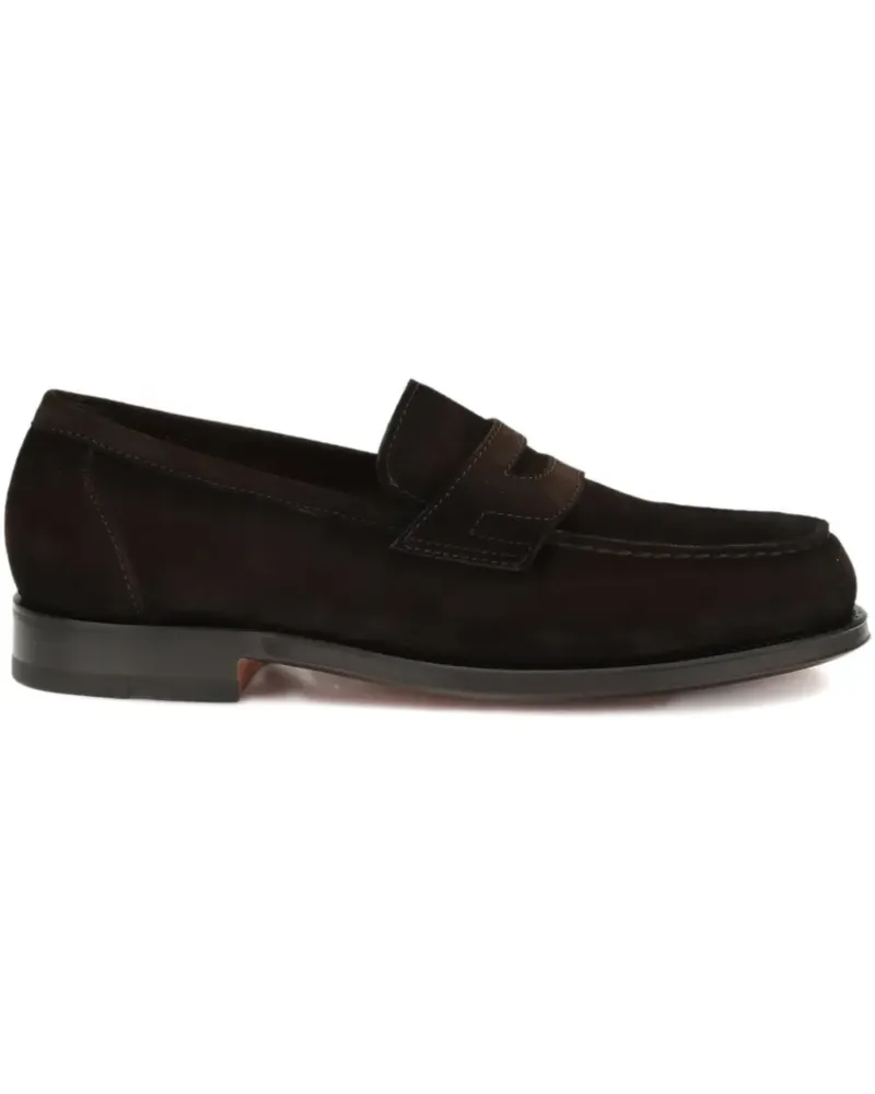Santoni suede loafers - Braun Braun
