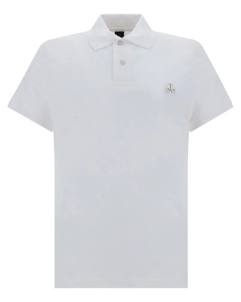 Moose Knuckles Everett Poloshirt mit Logo-Applikation - Weiß Weiß