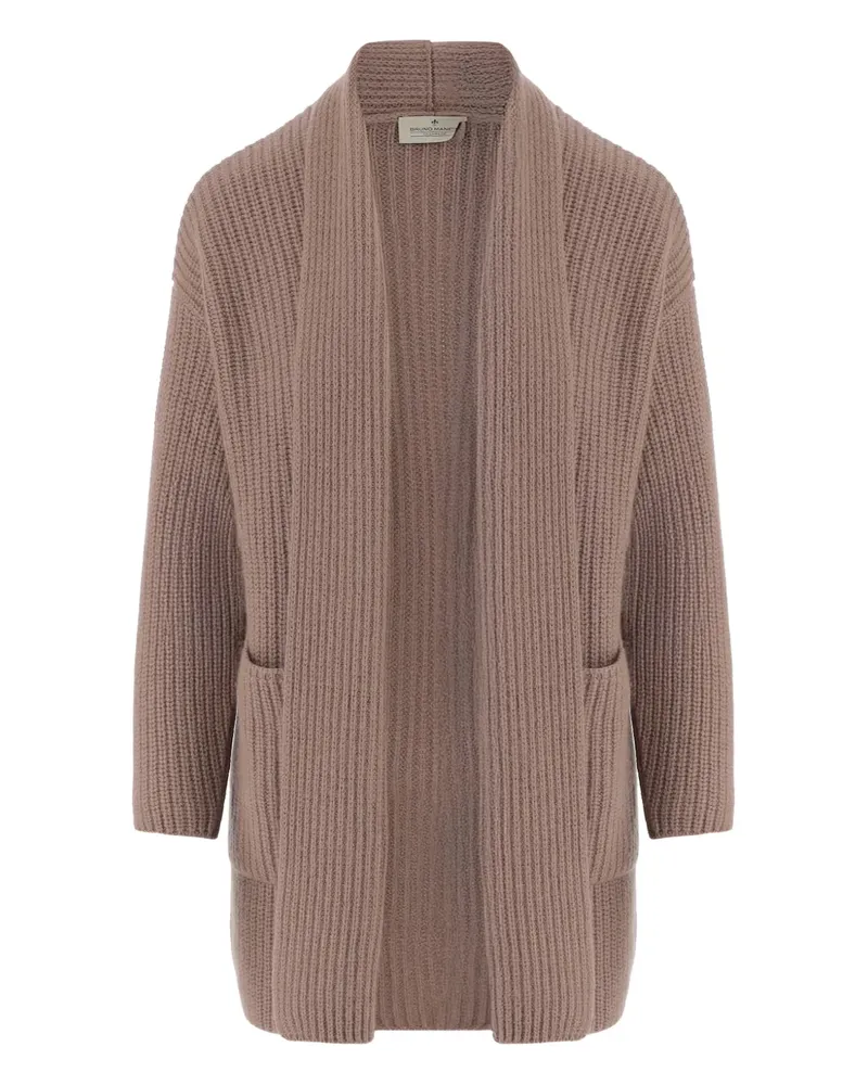 Bruno Manetti patch pocket ribbed knit cardigan - Braun Braun