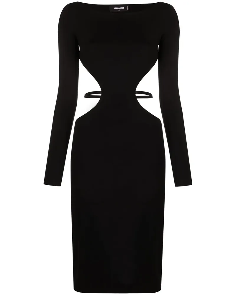 Dsquared2 Midikleid mit Cut-Out - Schwarz Schwarz