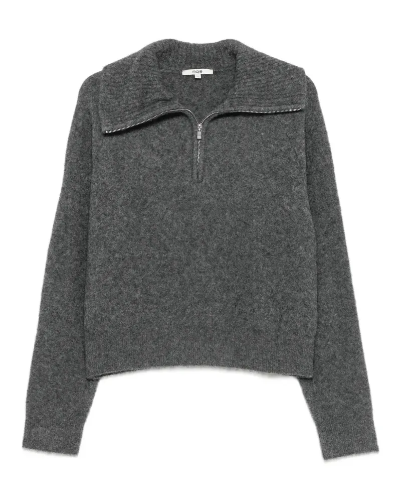Maje Pullover mit Reißverschluss - Grau Grau